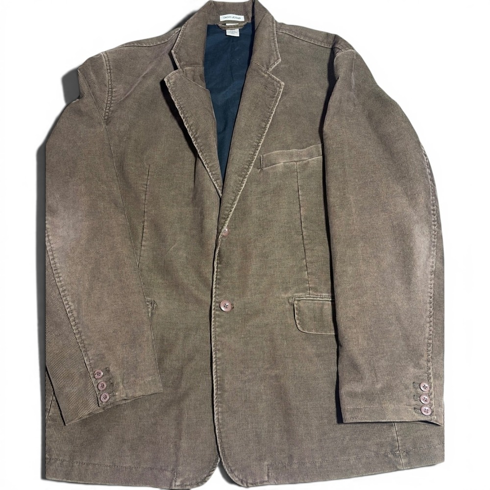 DKNY Jeans Mens Brown Corduroy Blazer Jacket KMRU7339 XXL Two Button Sport Coat